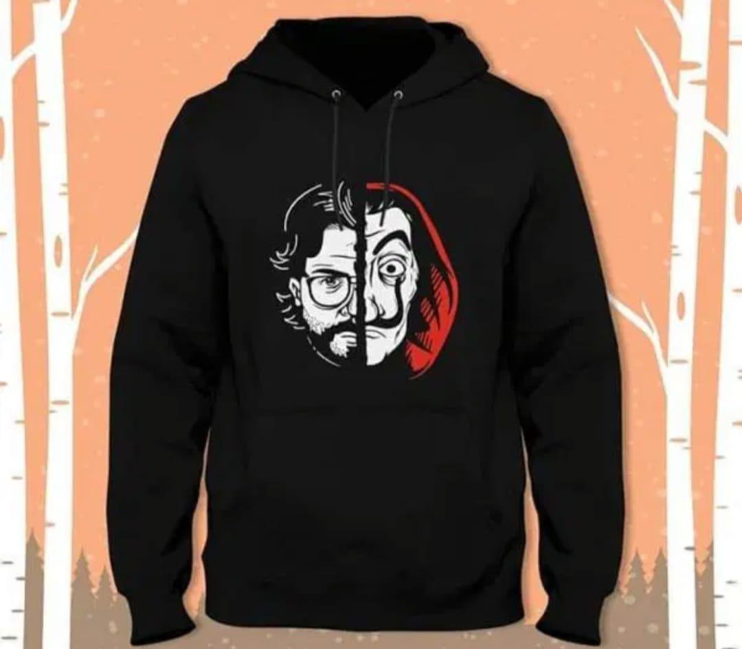 Men's Graphic Sublimation Hoodie - Money Heist- 1 Pc Polyester Casual Wear