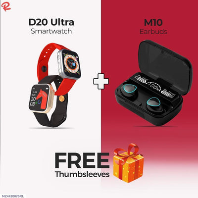 Fashion Combo D20 Ultra With M10 Earbuds With Free Thumbsleevs